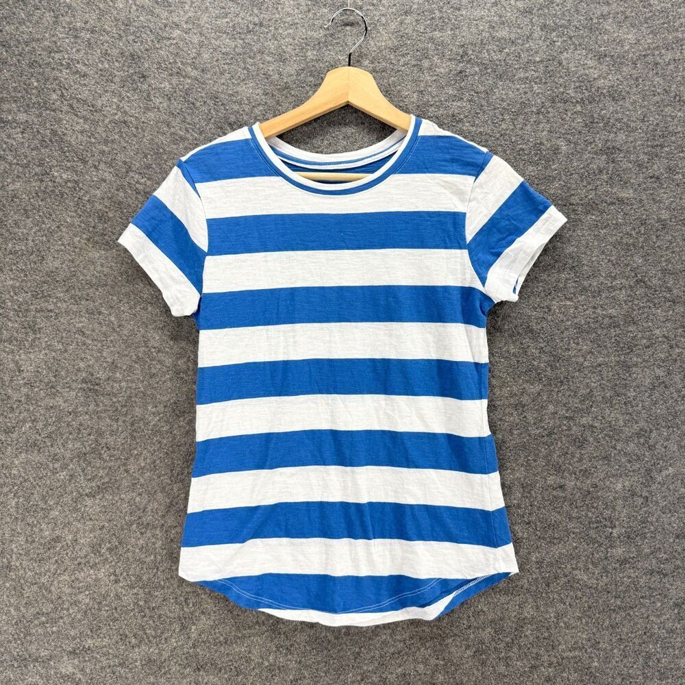 Sonoma T-Shirt Women S Small Blue Striped Short Sleeve Crew Neck TheEverydayTee